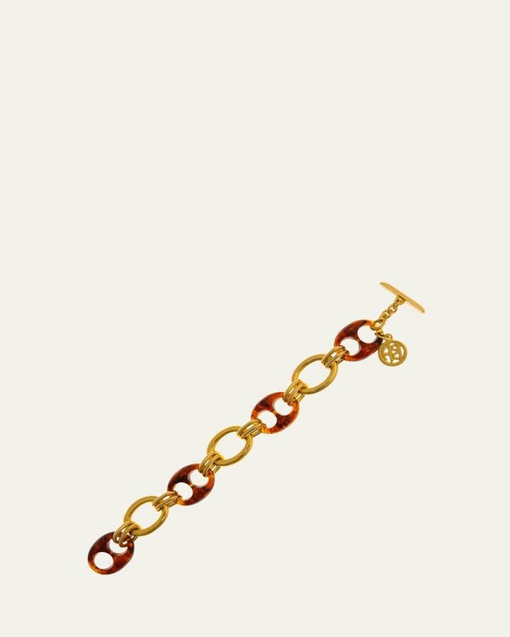 Ben-Amun 24K Gold Electroplated Chain Necklace with Tortoise Links