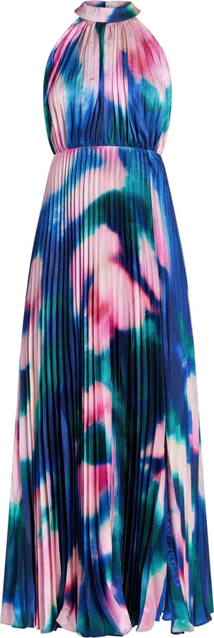 Monique Lhuillier Pleated Maxi Dress