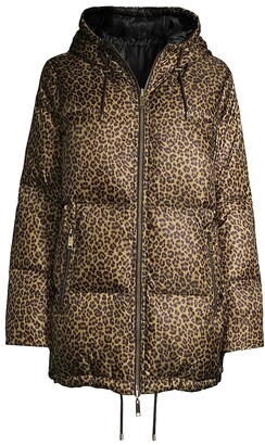 MICHAEL Michael Kors Reversible Cheetah Print Puffer Coat - ShopStyle