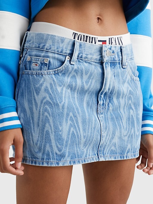 Tommy Jeans Laser-Faded Denim Micro Mini Skirt - ShopStyle
