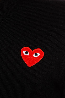 Comme des Garcons PLAY Wool Jersey Intarsia Red Emblem Sweater