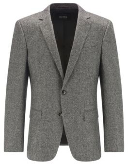 HUGO BOSS Slim Fit Jacket In Melange Fabric With Elbow Patches - Grey Men's  Sport Coats size 38R - ShopStyle
