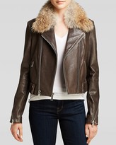 Thumbnail for your product : Andrew Marc New York 713 Andrew Marc Jacket - Beth Fur Collar Moto