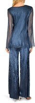 Thumbnail for your product : Komarov Two-Piece Charmeuse & Chiffon Tiered Long Sleeve Tunic & Pants Set