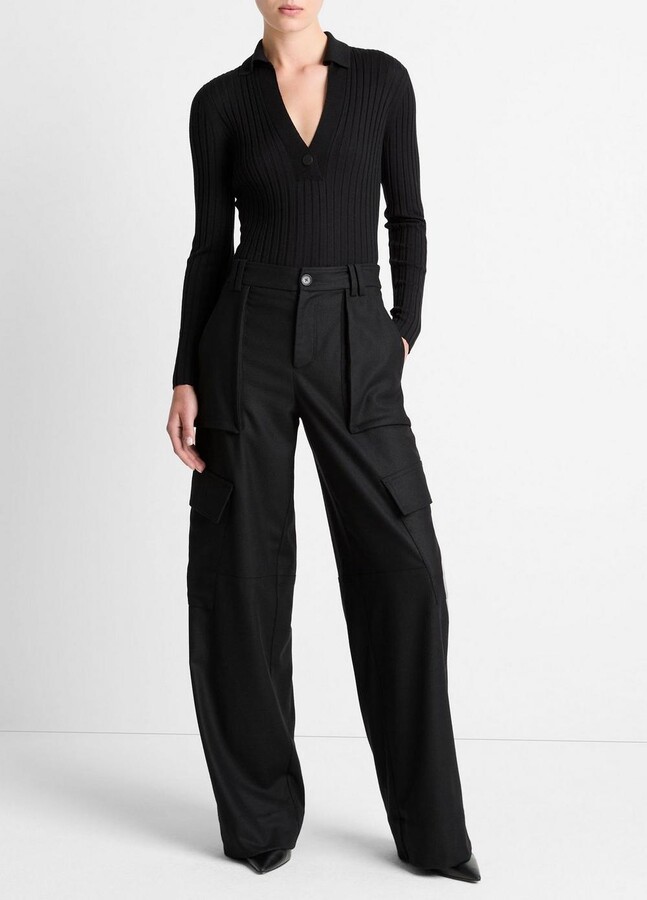 Vince Flannel Wide Leg Cargo Pant ShopStyle