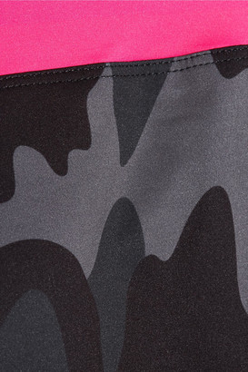 Monreal London Blaze Mesh-paneled Camouflage-print Stretch Tank - Black
