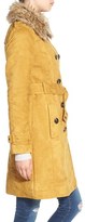 Thumbnail for your product : Steve Madden Women's Faux Suede Trench Coat With Faux Fur Collar