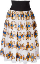 Christopher Kane - midi glitter flower skirt - women - Nylon/Polyester - 40