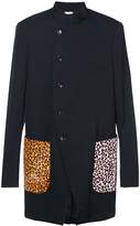 Thumbnail for your product : Comme des Garcons Homme Plus mandarin collar jacket animal print pockets