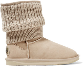 Australia Luxe Collective Fame ribbed-knit and shearling boots