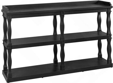 Console Table with 3-Tier Open Storage Spaces And Roman Column Effect Support Legs