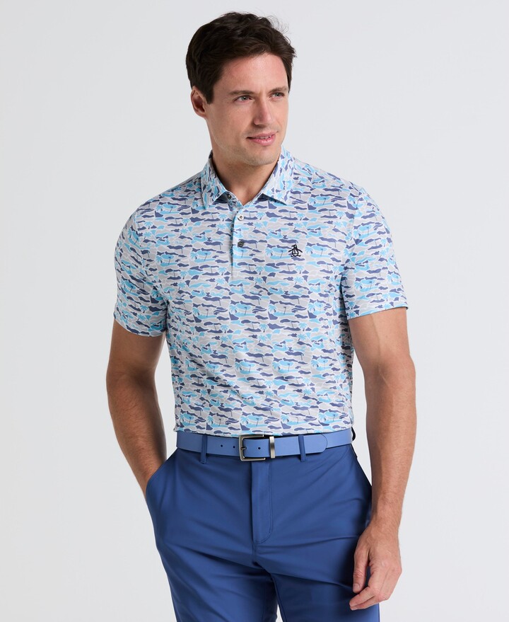 Palm Tree Bunker Print Golf Polo