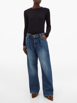Thumbnail for your product : Raey Long-line Fine-knit Cashmere Sweater - Navy