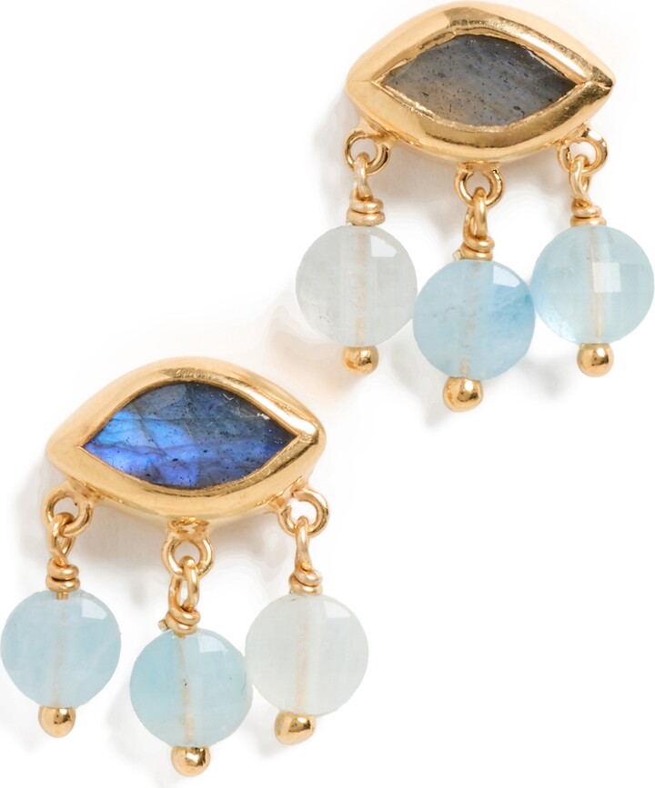 Chan Luu Aquamarine Coin Earrings