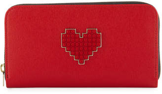 Les Petits Joueurs Lolita Large Heart Zip Wallet, Red