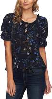 Thumbnail for your product : CeCe Floral Vine Ruffle Short Sleeve Top