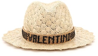 Valentino X Borsalino Logo Embroidered Crochet Hat