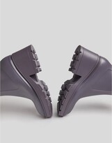 Thumbnail for your product : Bershka heeled ankle gumboots with square toe in lilac