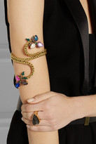 Thumbnail for your product : Swarovski + Anna Sui Cosmic Code gold-plated crystal arm cuff