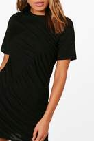 Thumbnail for your product : boohoo Ribbed Ruched Shift Dress