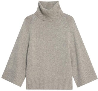 Theory Wide-sleeve Turtleneck In Wool-cashmere
