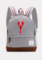 Thumbnail for your product : Thom Browne Kid's Lobster Patch Leather Backpack