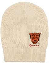 Thumbnail for your product : Gucci Tiger Embroidered Beanie Hat - Mens - Beige
