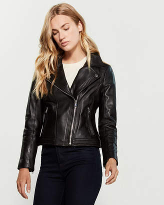 MICHAEL Michael Kors Black Leather Moto Jacket - ShopStyle