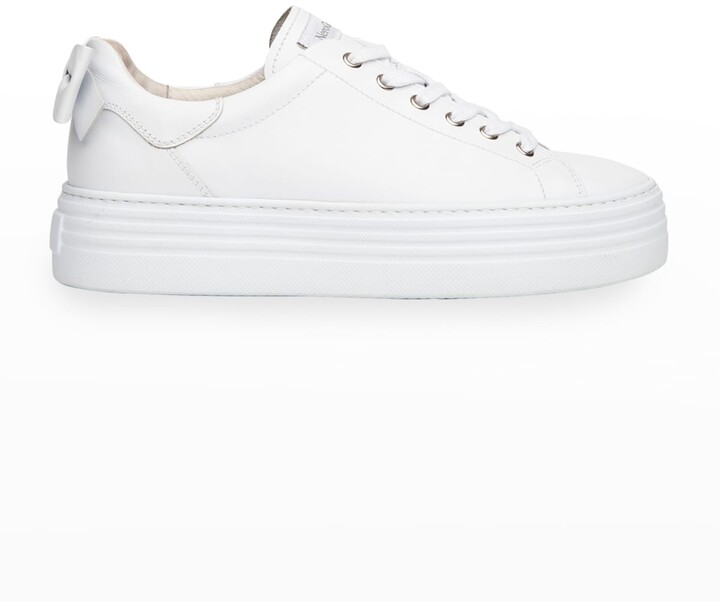 Nero Giardini Bow Skater Platform Sneakers w/ Bow, White - ShopStyle