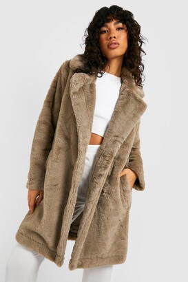 Hollister Faux Fur Teddy Coat In Brown | escapeauthority.com