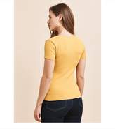 Thumbnail for your product : Dynamite Square Neck Ribbed Tee - FINAL SALE NARCISSUS