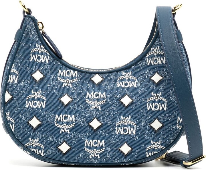 MCM small Aren denim shoulder bag - ShopStyle