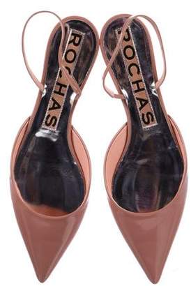 Rochas Patent Leather Pointed-Toe Flats