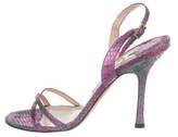 Thumbnail for your product : Jimmy Choo Snakeskin Slingback Sandals Magenta Snakeskin Slingback Sandals