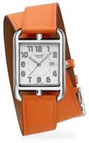 Thumbnail for your product : Hermes Cape Cod Stainless Steel & Leather Double-Wrap Watch