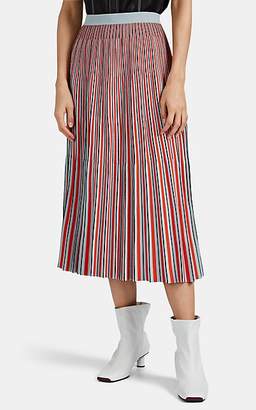 Proenza Schouler Women's Pleated Striped Jacquard Midi-Skirt - Blue Pat.