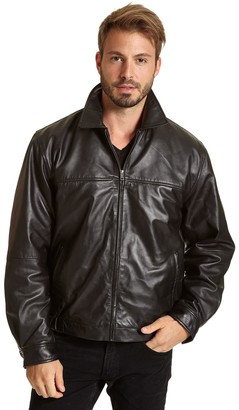Big & Tall Excelled Leather Shirt-Collar Jacket