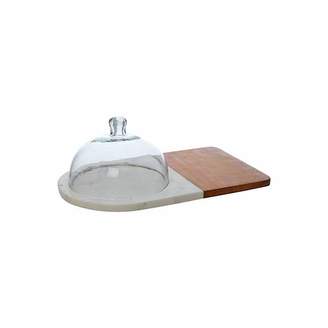 House of Fraser Gray & Willow Marble cheese board with dome