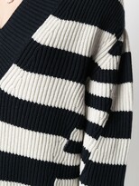Thumbnail for your product : Alexander McQueen V-neck horizontal-stripe jumper