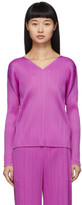 Thumbnail for your product : Pleats Please Issey Miyake Purple Pleats V-Neck Pullover