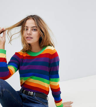 ASOS Petite PETITE Sweater In Bright Stripe