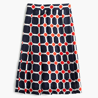 J.Crew Collection pleated silk skirt in Ratti® geo print