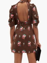 Thumbnail for your product : MSGM Open-back Floral-jacquard Dress - Brown Multi