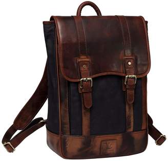 Vicenzo Leather Montreal Canvas Leather Backpack