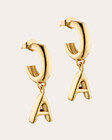 Elizabeth Moore Puffy 14K Gold Single Initial Earring