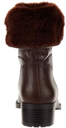 Halston H By H by Leather Ankle Boots with Faux Fur - Caroline
