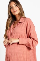 Thumbnail for your product : boohoo Maternity Crinkle Oversized Shirt