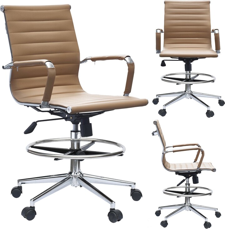 Drafting Chair With Arms For Office Ribbed Counter Height Bar Office