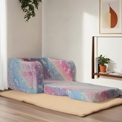 Latitude Run Compression Modular Pink - Convertible To Lounger With High Foam Cushions, Linen Upholstery, Wood Structure For Living Area 2 Seat Couch Foam, Frame R