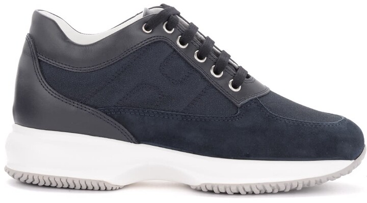 Hogan Interactive Sneakers In Blue Leather And Suede - ShopStyle